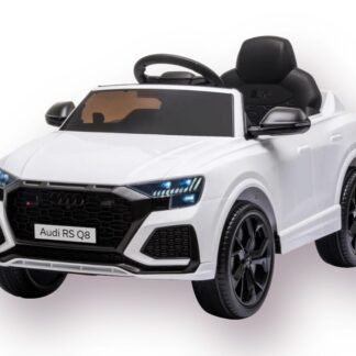 Coche Audi para niños, RSQ8 blanco, 12v, eléctrico, rc, ruedas goma, asiento cuero   INDA435-AC-HL518